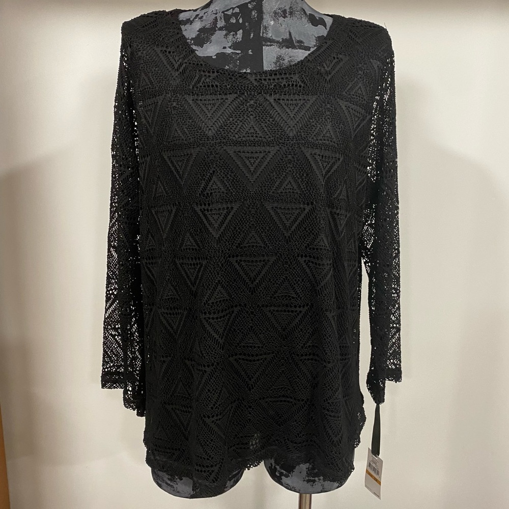 Skye’s the Limit Black Crochet Lace Layered Blouse